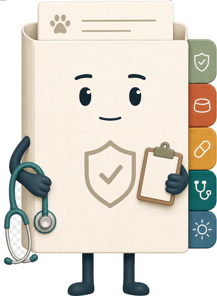 Kit with a stethoscope and a clipboard